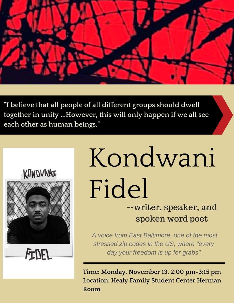 Flyer for talk by Kondwani Fidel